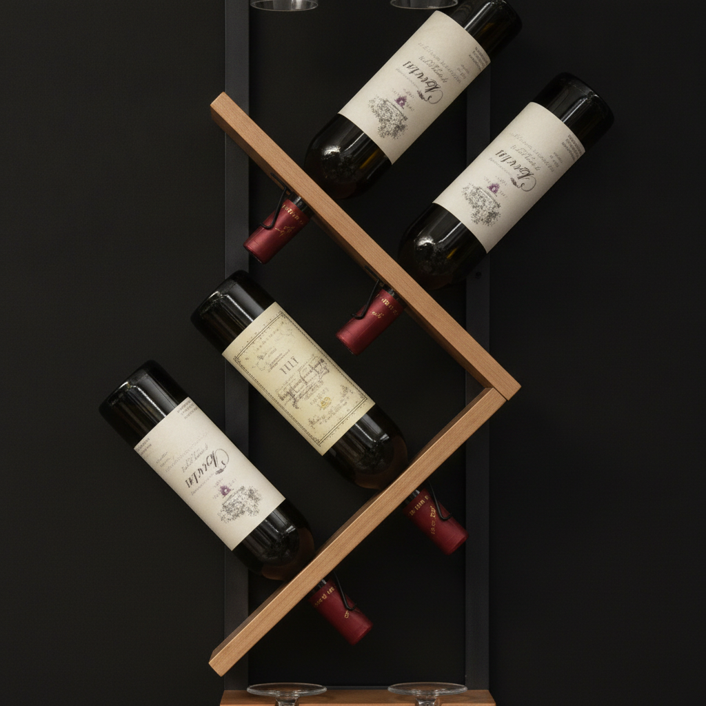 Porte Bouteille de Vin Mural en Bois
