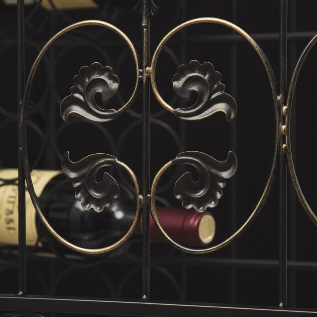 Range bouteille vin fer forgé