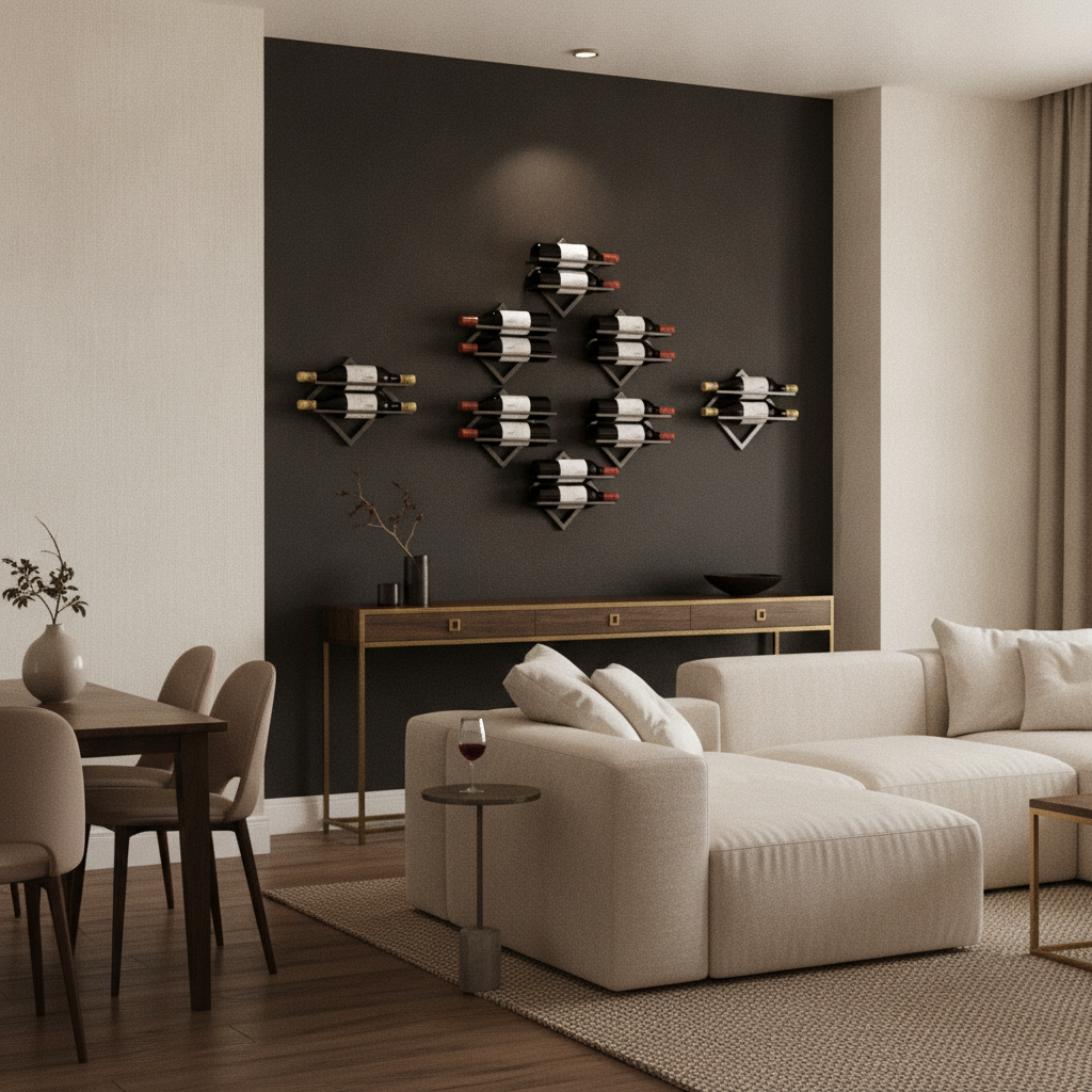 Porte Bouteille Mural Design