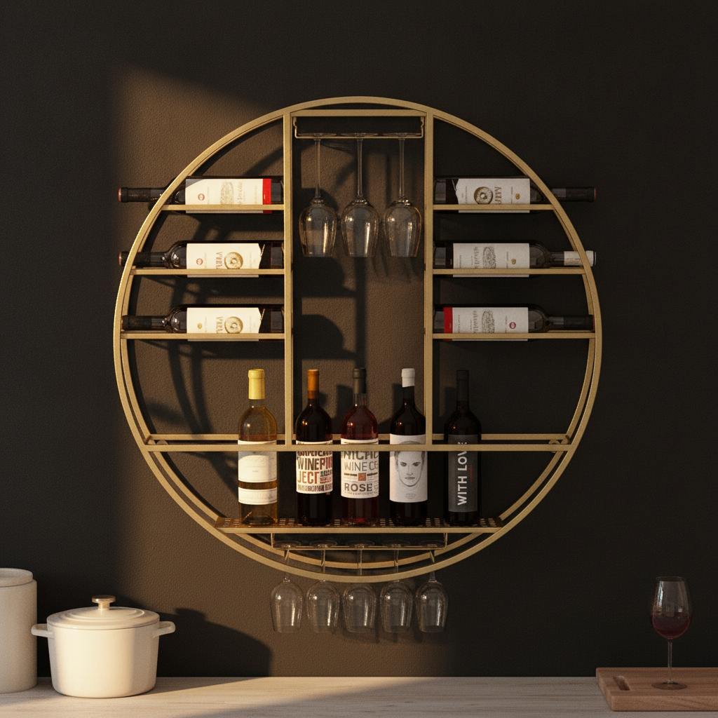 Porte Bouteille Vin Mural Design