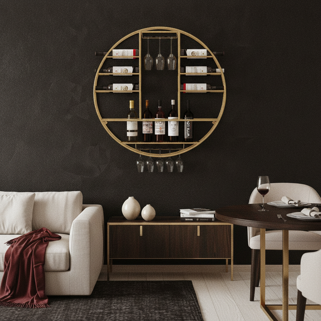 Porte Bouteille Vin Mural Design
