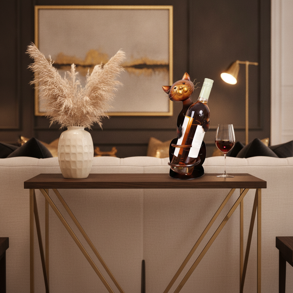 Porte Bouteille de Vin Chat