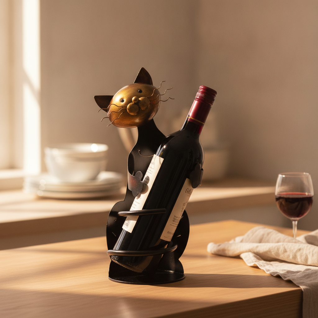 Porte Bouteille de Vin Chat